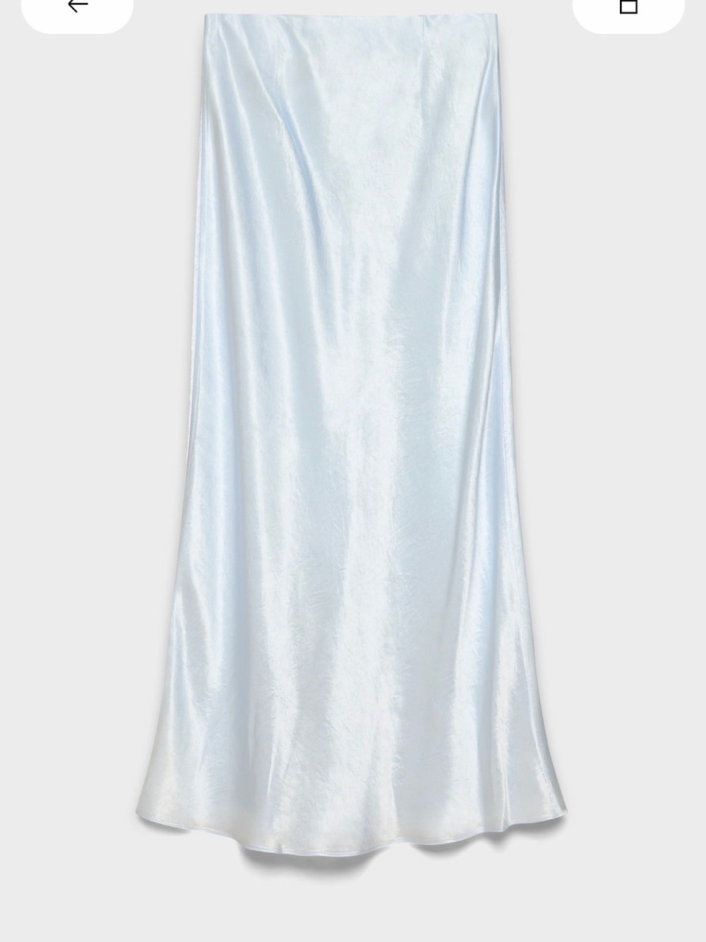 Babaton Light Blue Satin Slip Maxi Skirt